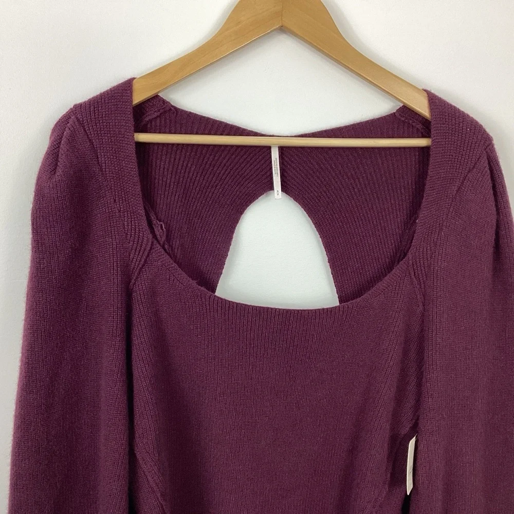 Free People Saffron Open Back Sweater Top Size Small NWT